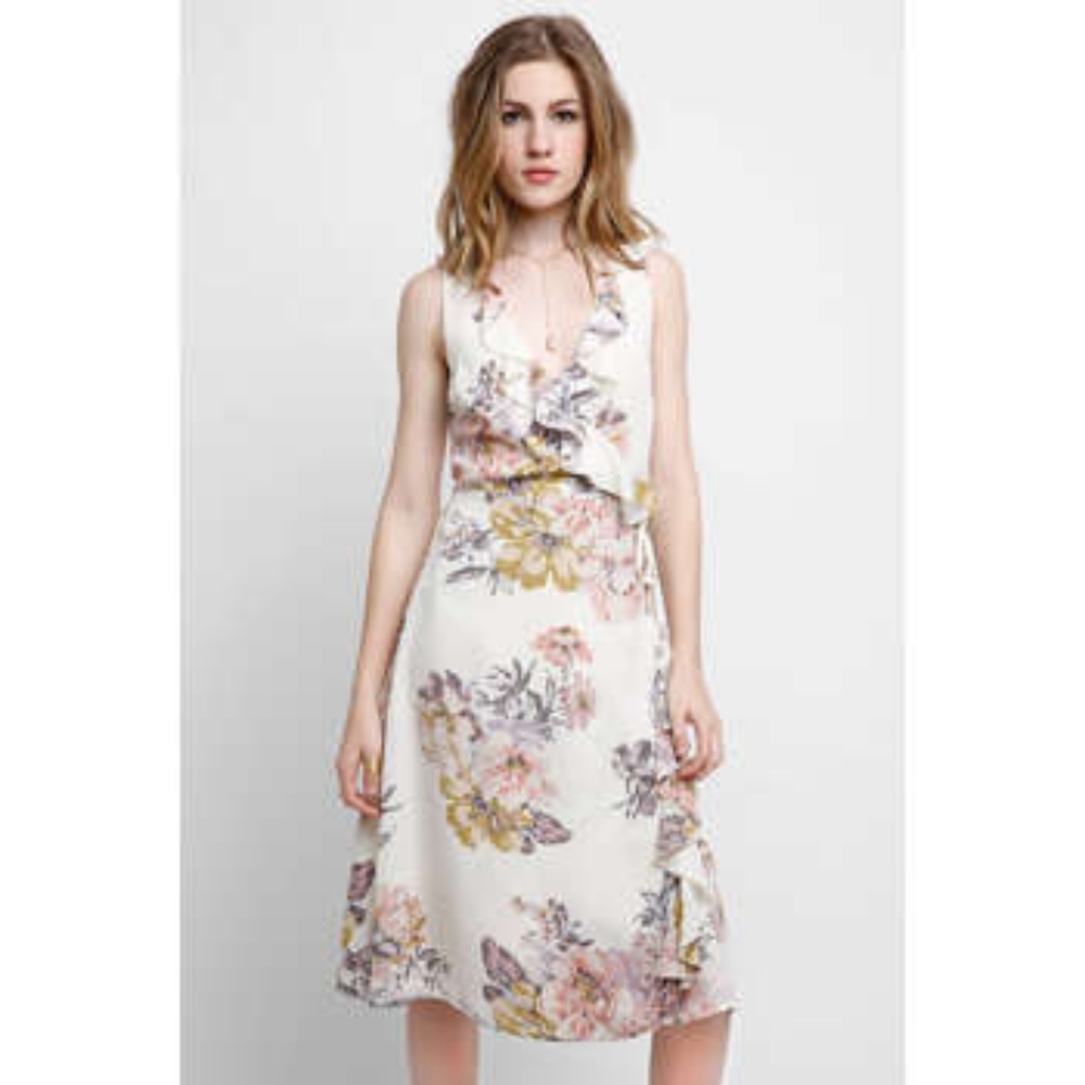 ABBELINE floral wrap dress size small